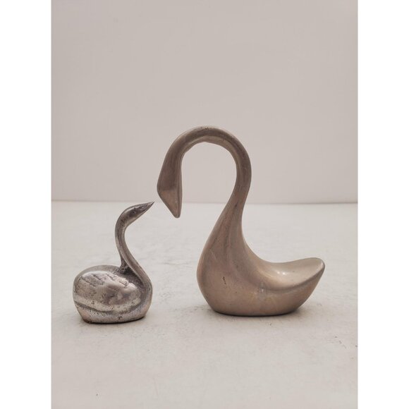 Vintage Hand Cast Aluminum Swans | Vintage Aluminum Swan | Vintage Aluminum - Picture 6 of 10